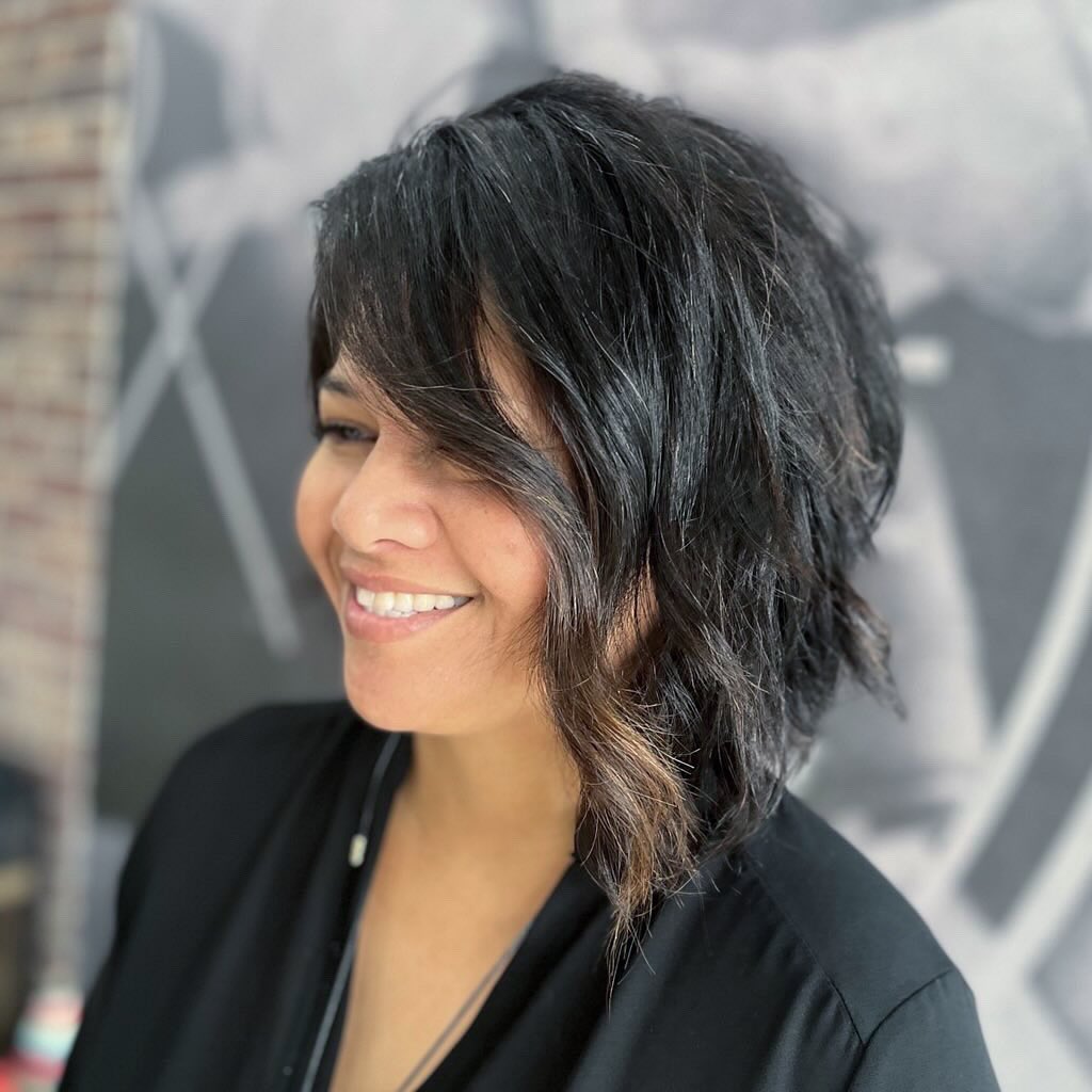 Wavy Angled Bob