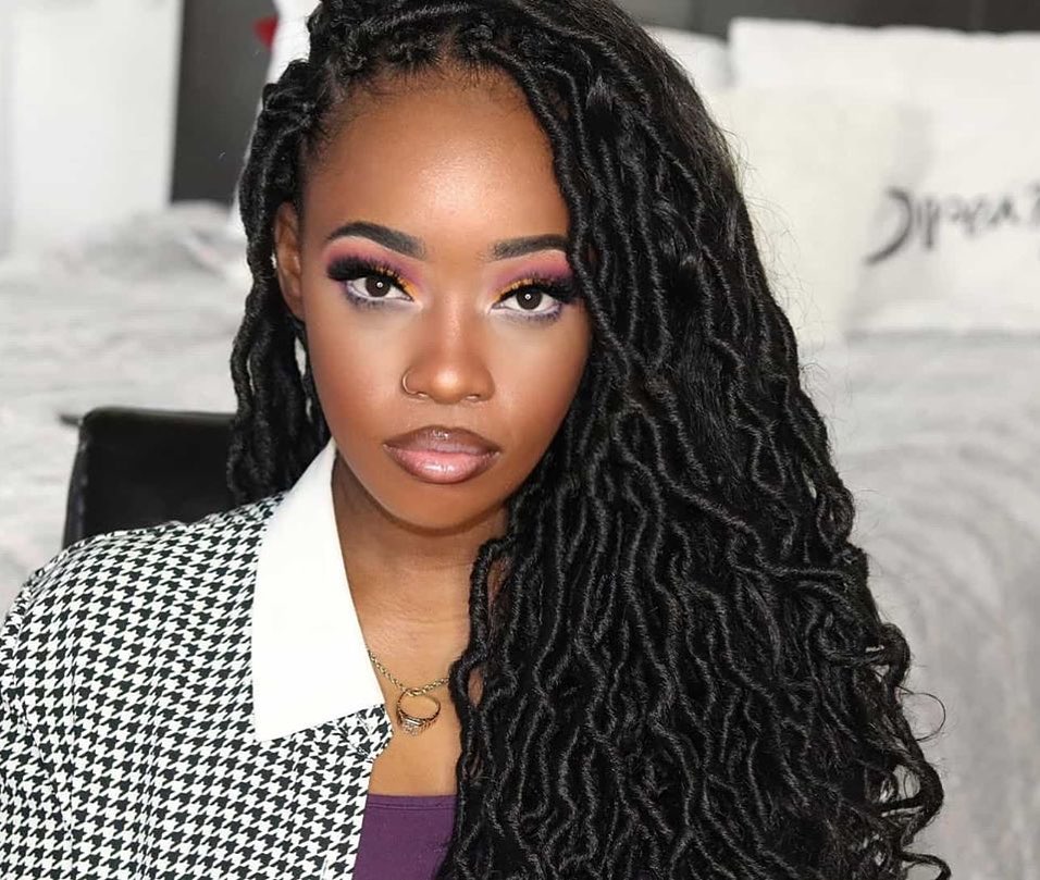 wavy faux locs