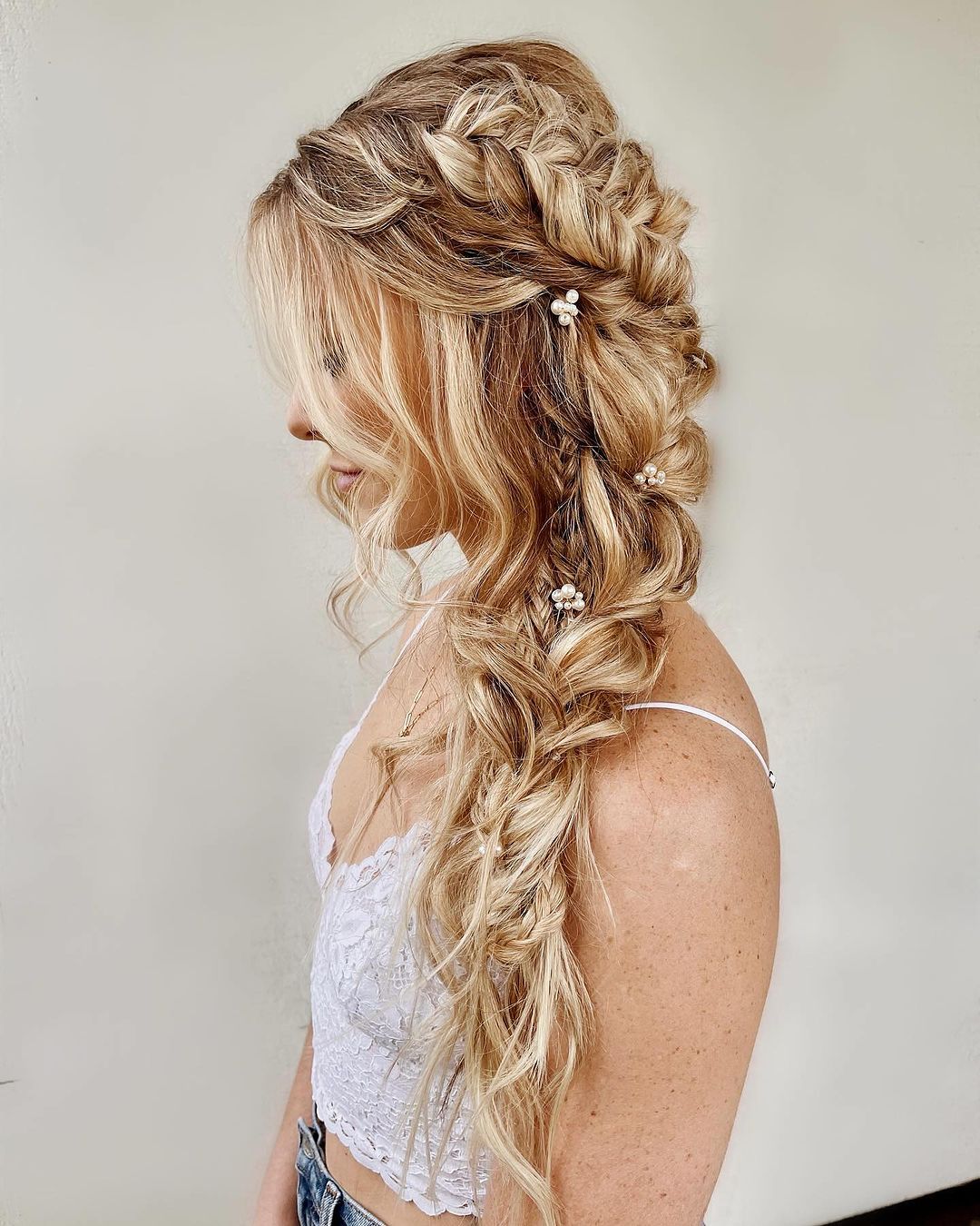 accessorized loose side braid