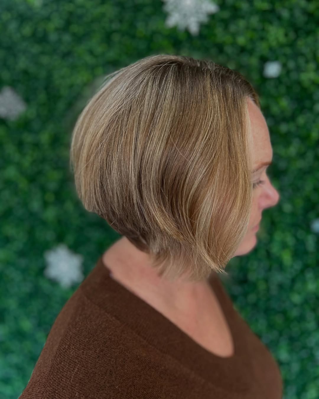 angled bronde pixie bob