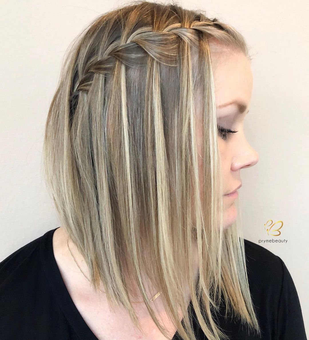 angled lob waterfall braid