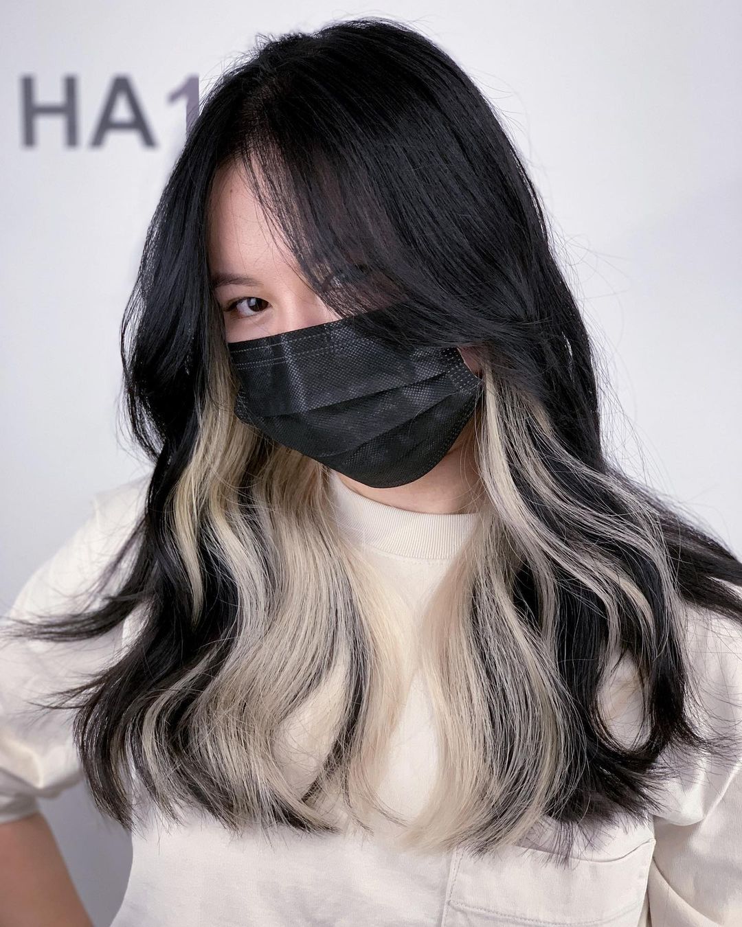 ashy blonde ombre on black hair