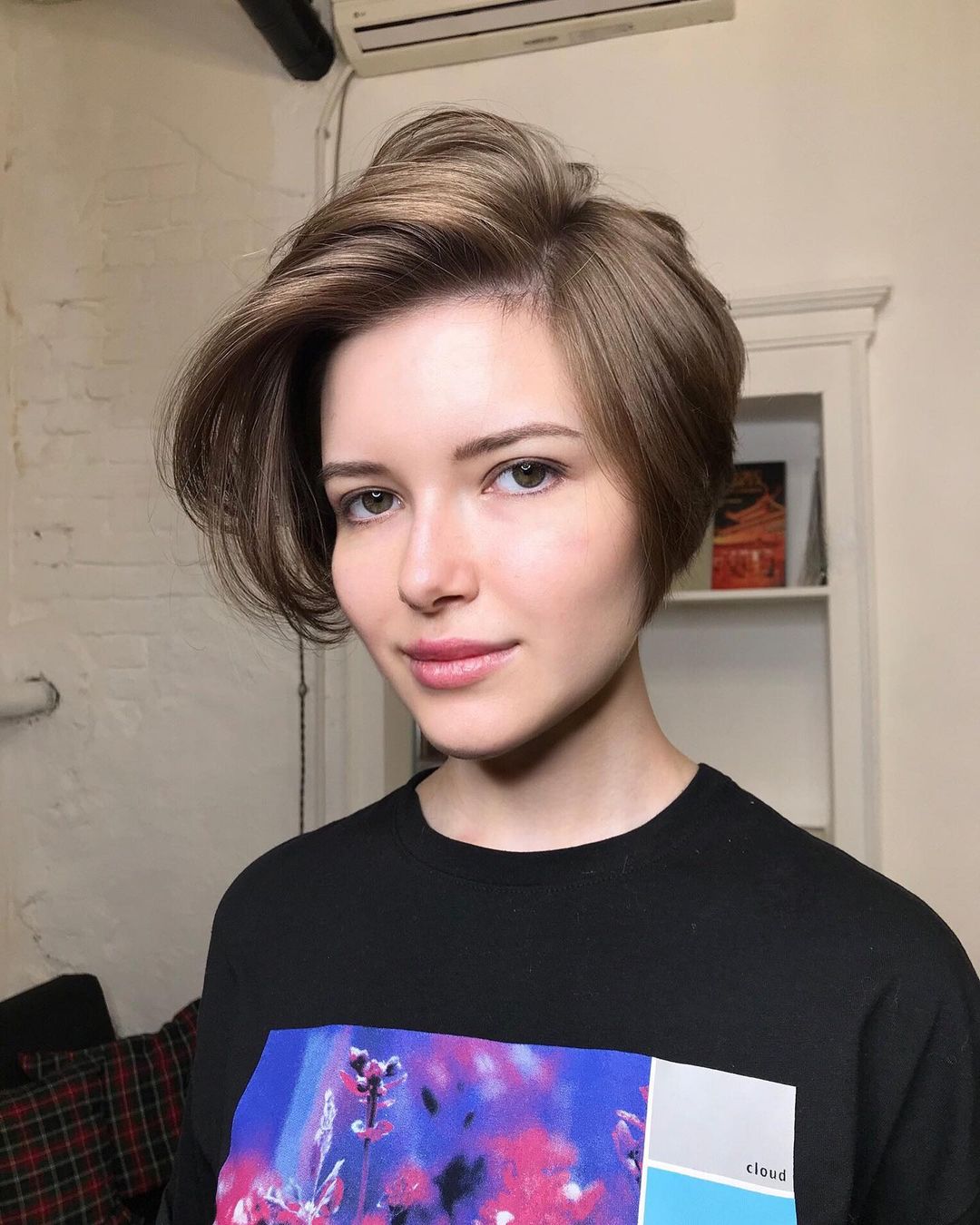 asymmetrical pixie bob for thick hair