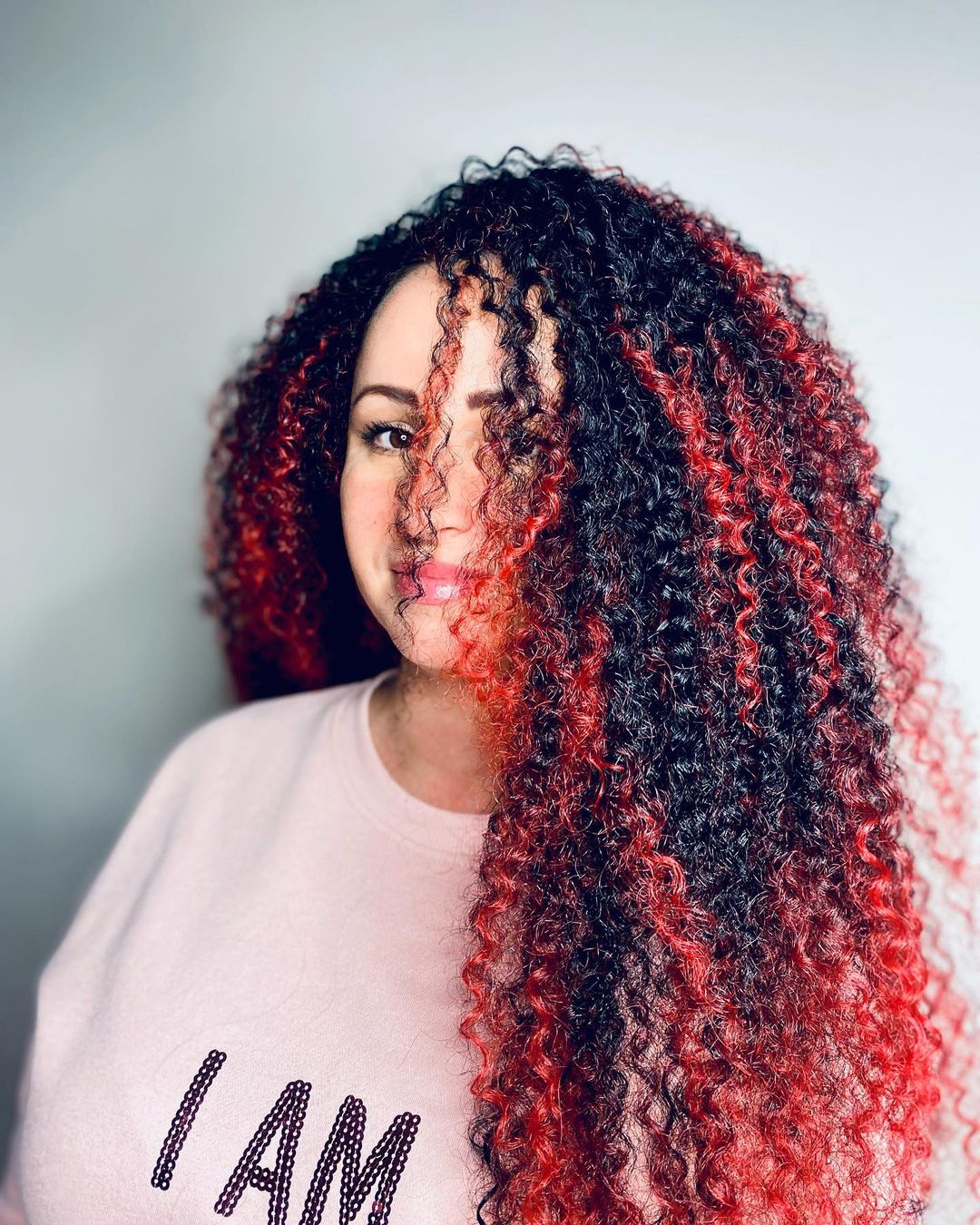 black and red crochet curls