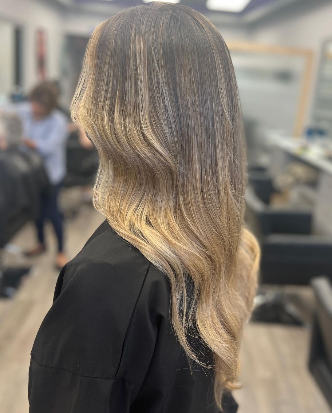 balayage louro mel misturado