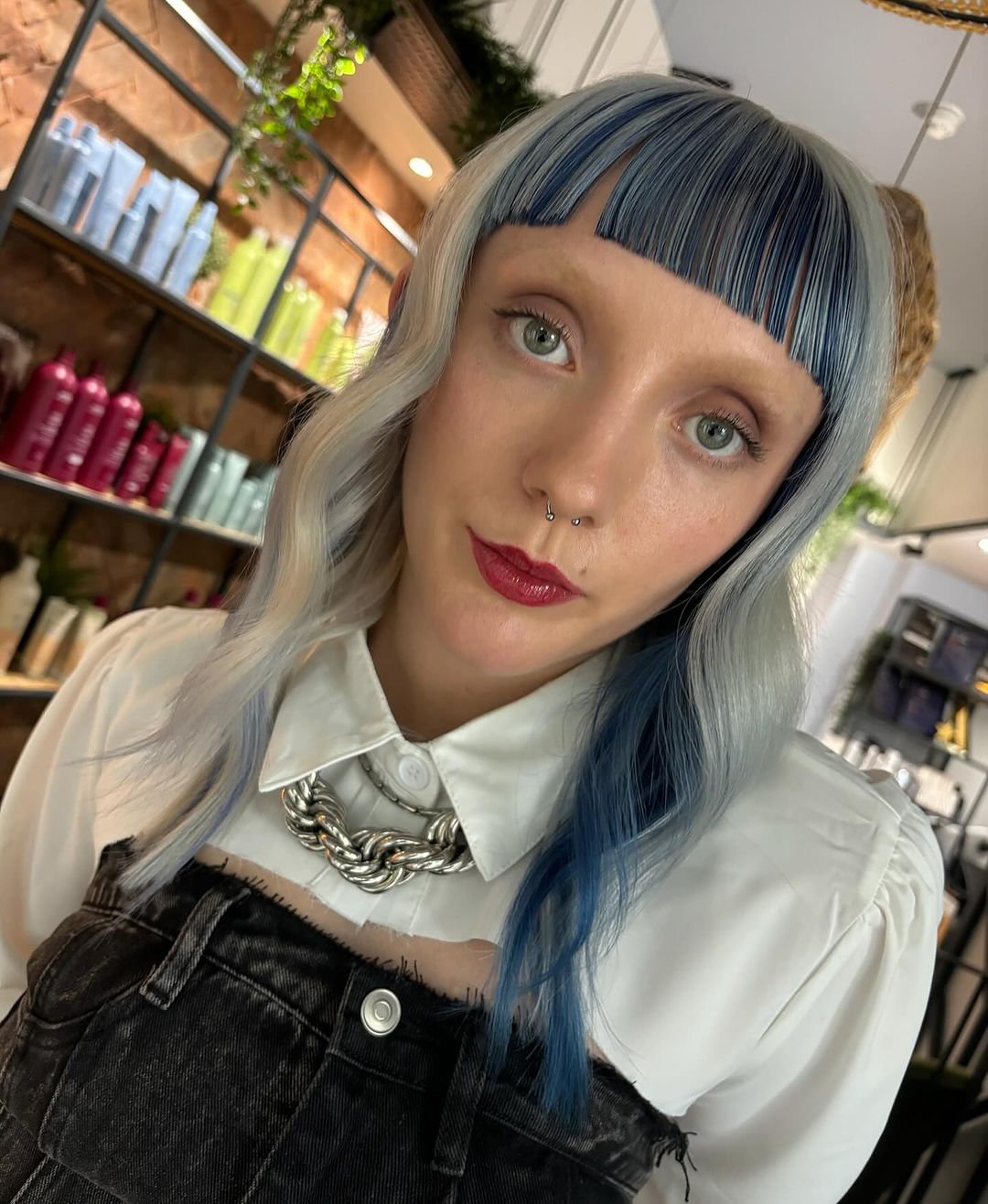 blue and white blonde hair