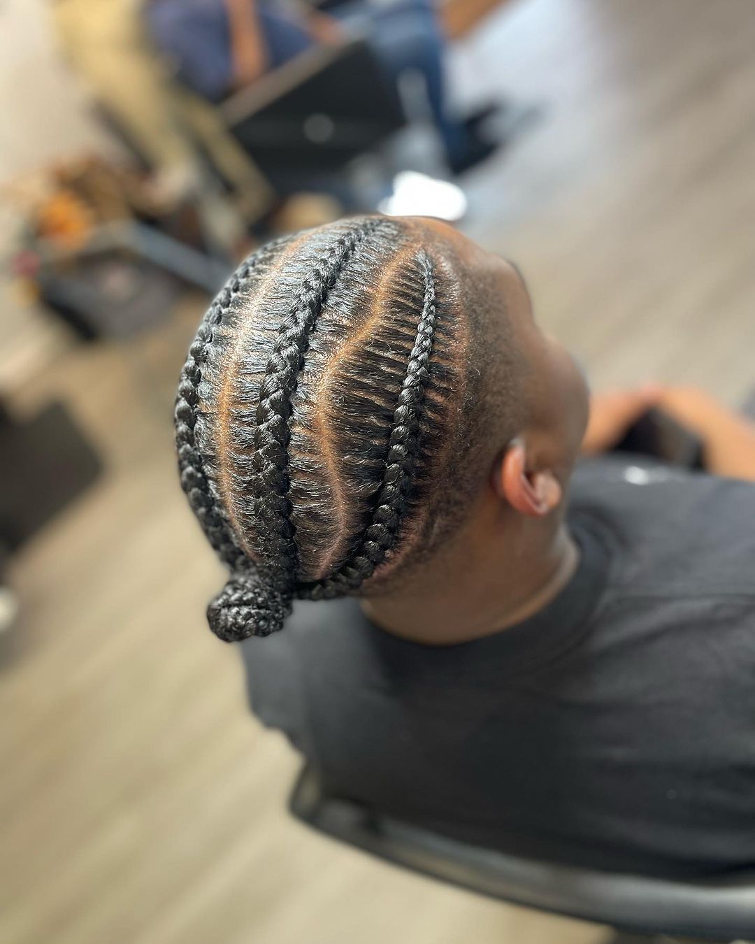 braided man bun fade