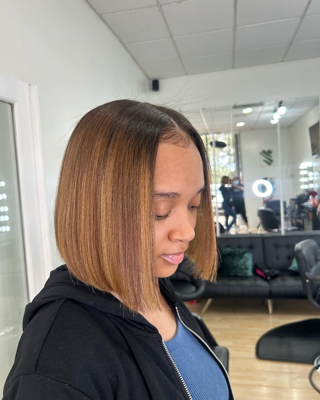 bronde silk press bob