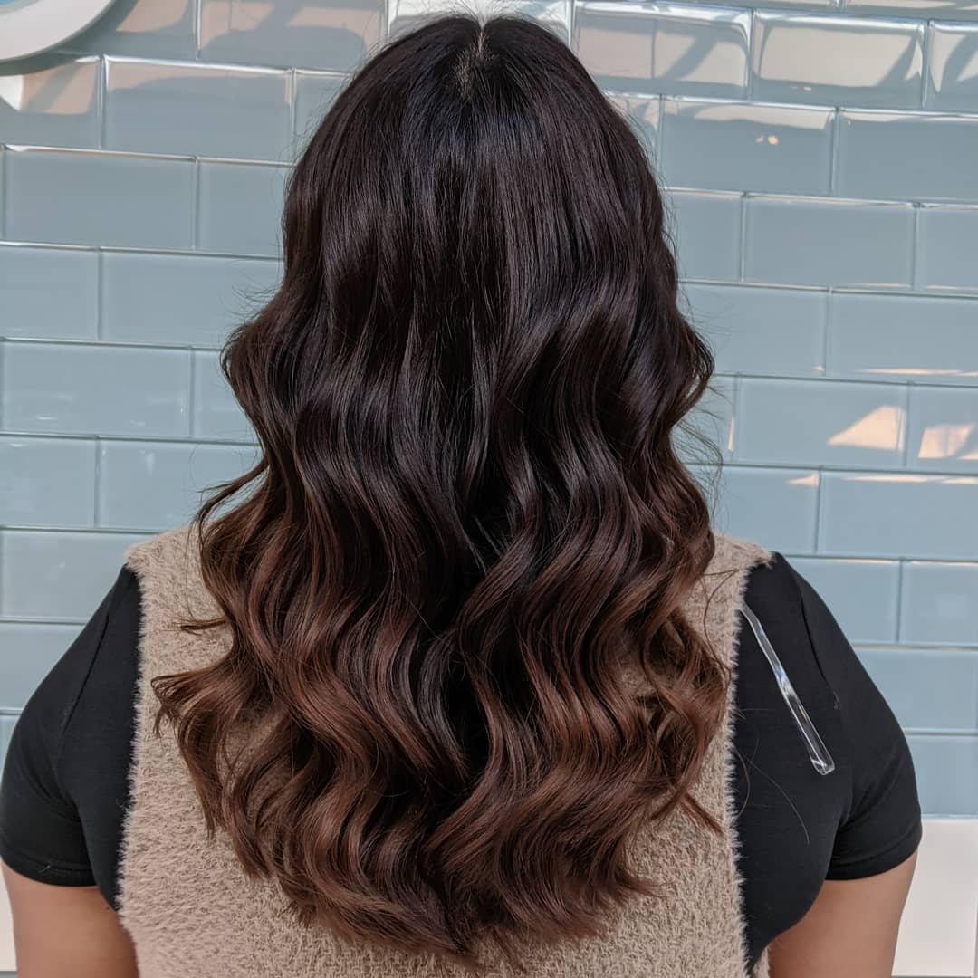 brown ombre on dark hair