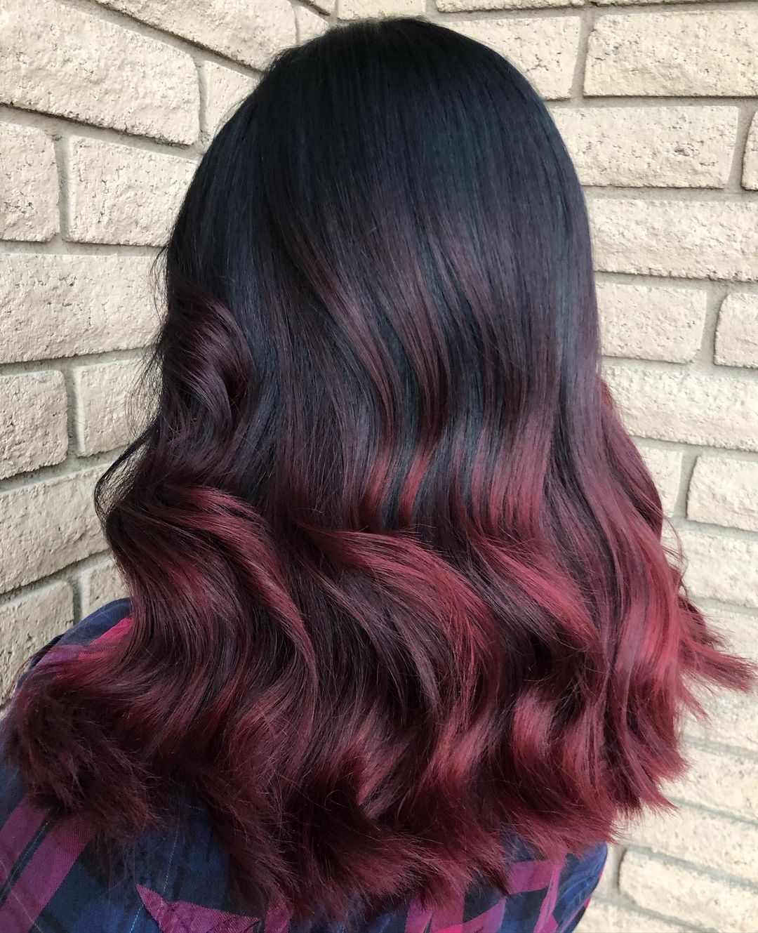 burgundy ombre on black hair