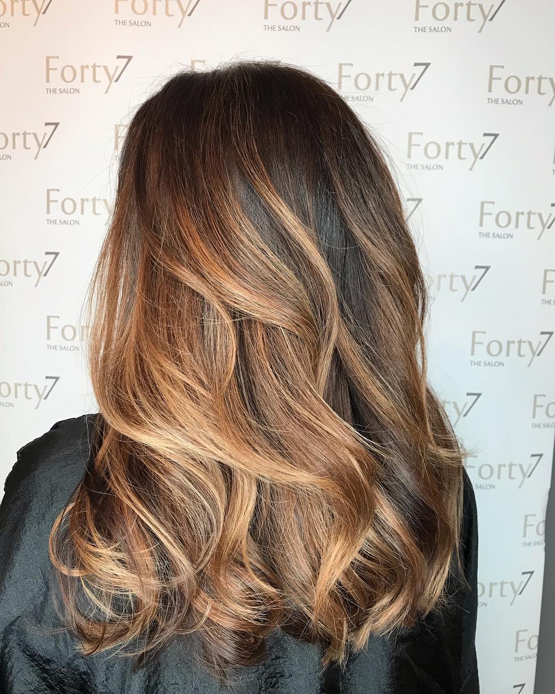 balayage louro caramelo e mel