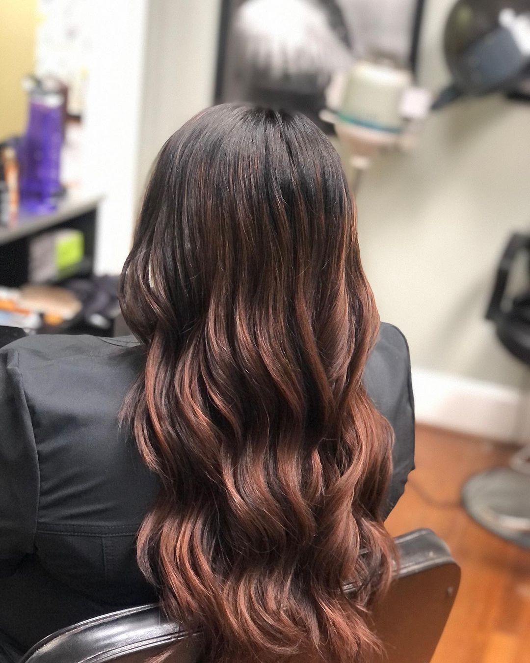 caramel ombre on black hair