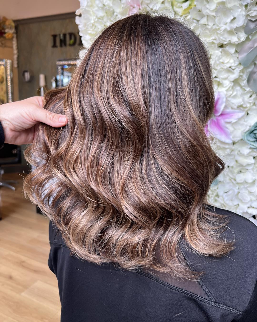 chocolade karamel honing balayage