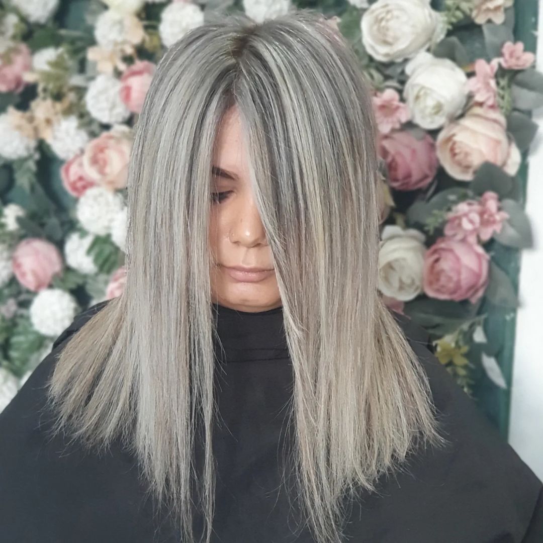 kokos zilver balayage