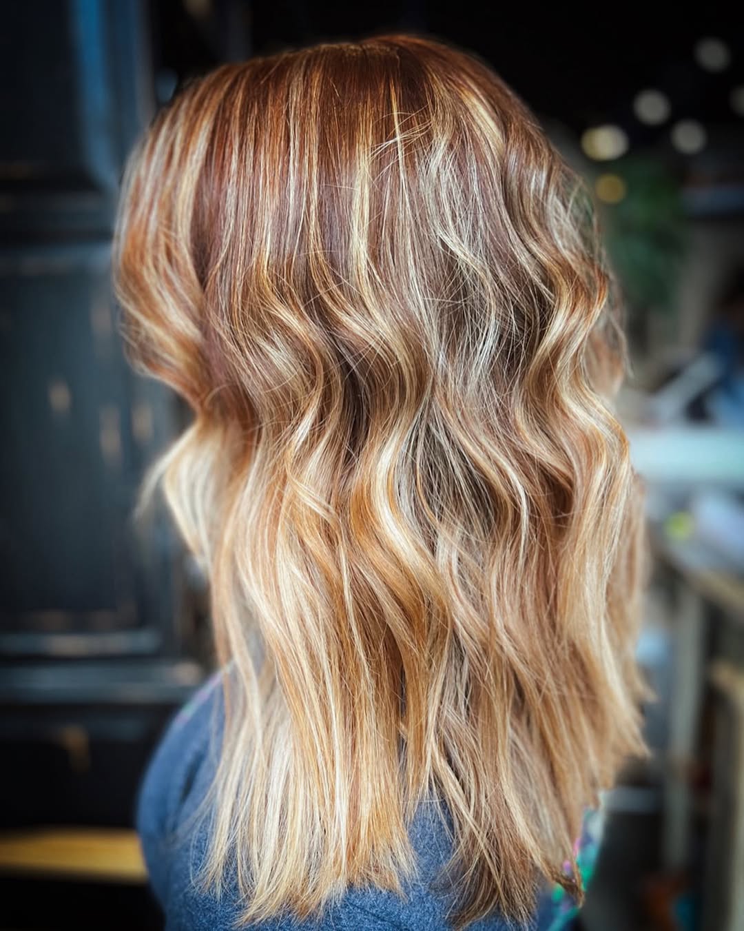 louro morango cobre balayage