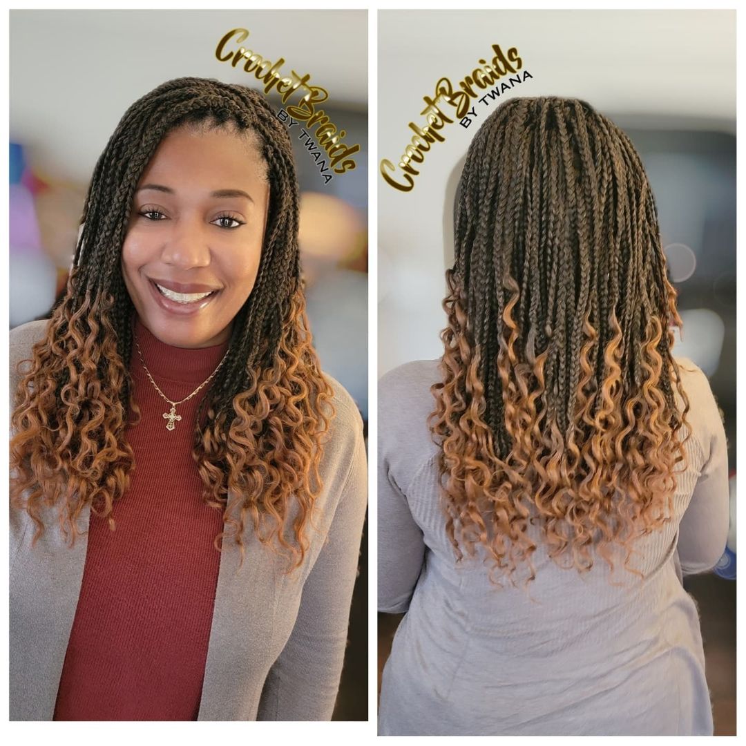 crochet box braids balayage