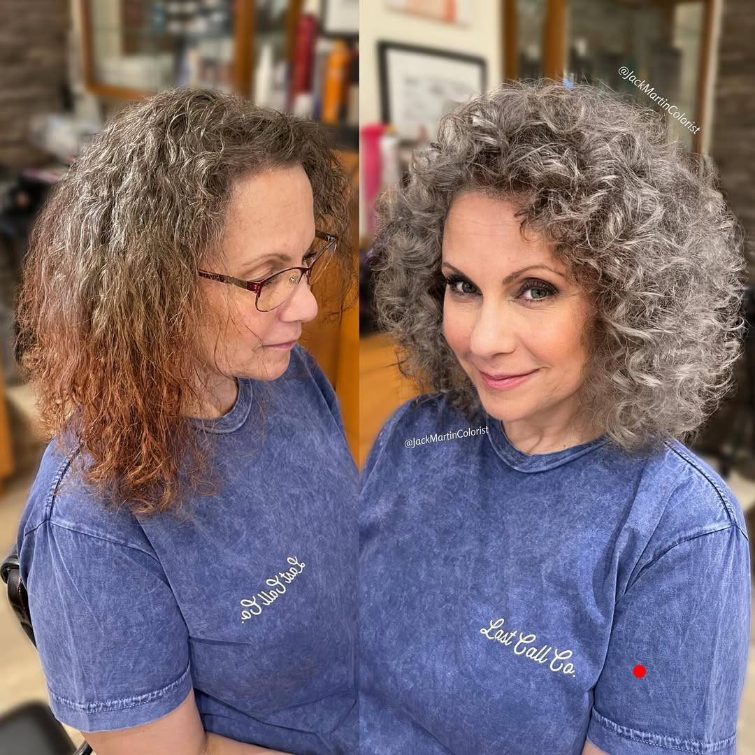 coupe bouclée pour les femmes de plus de 50 ans