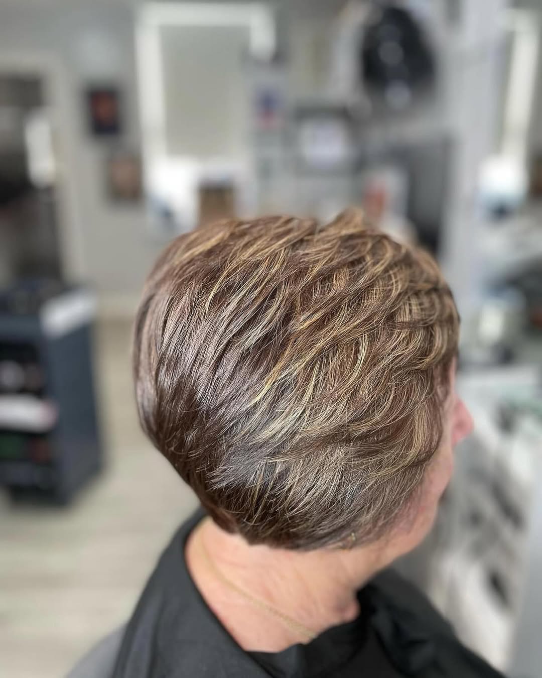 dimensional feathered pixie cut