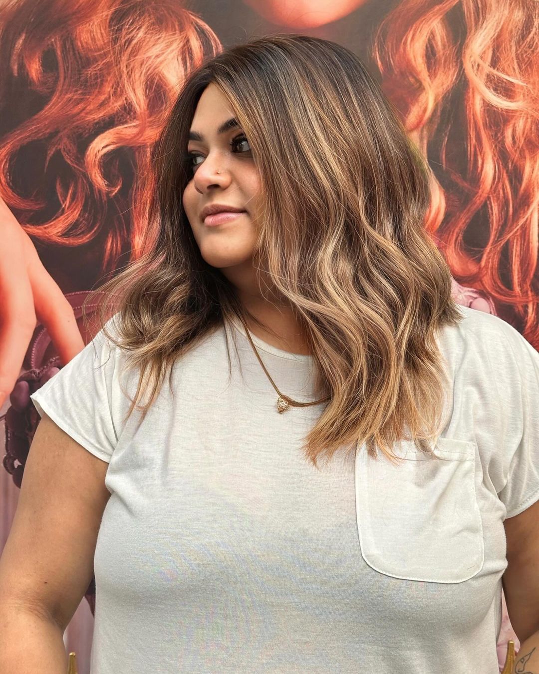 vuilblonde balayage op bronskleurig haar