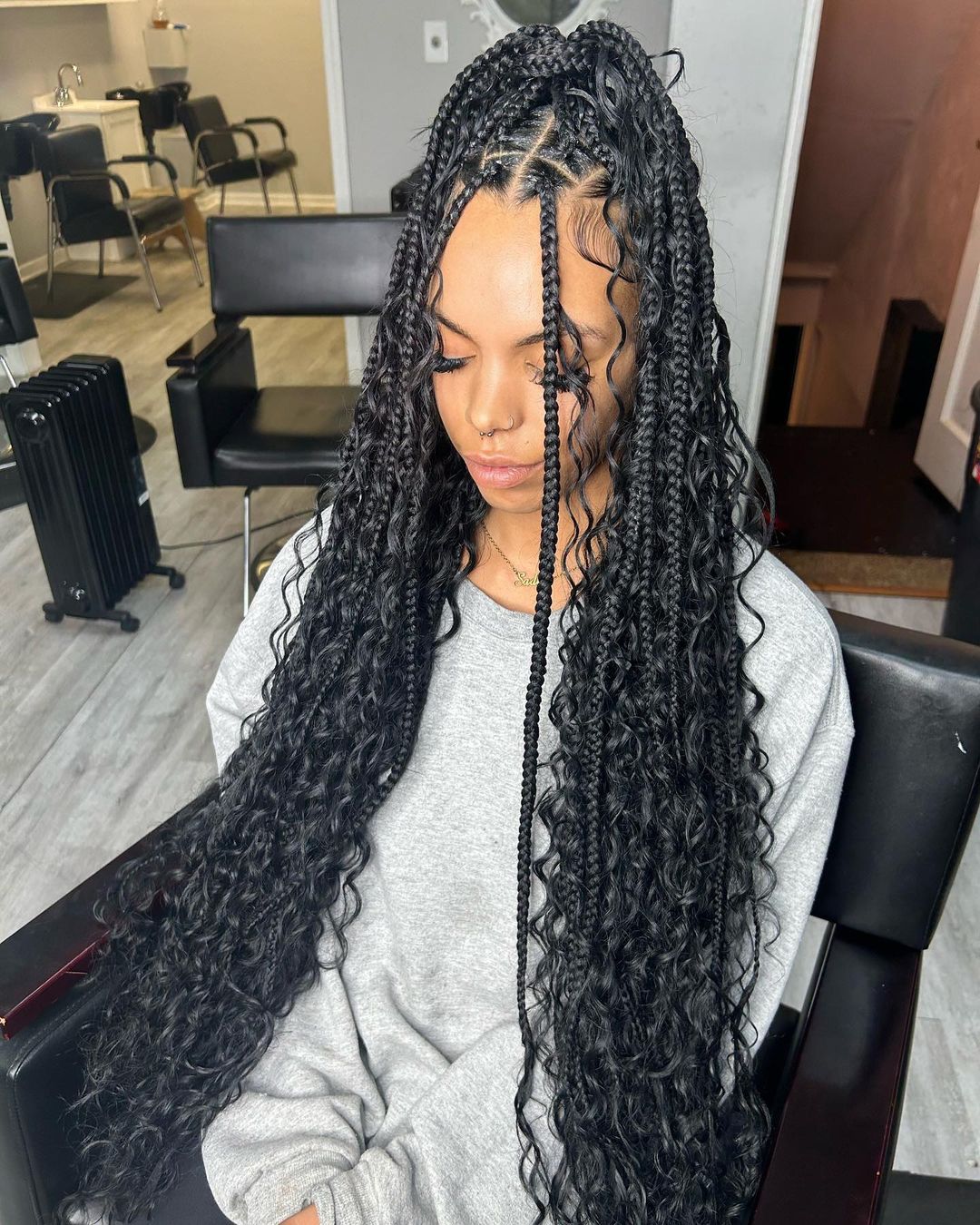 extra long knotless box braids