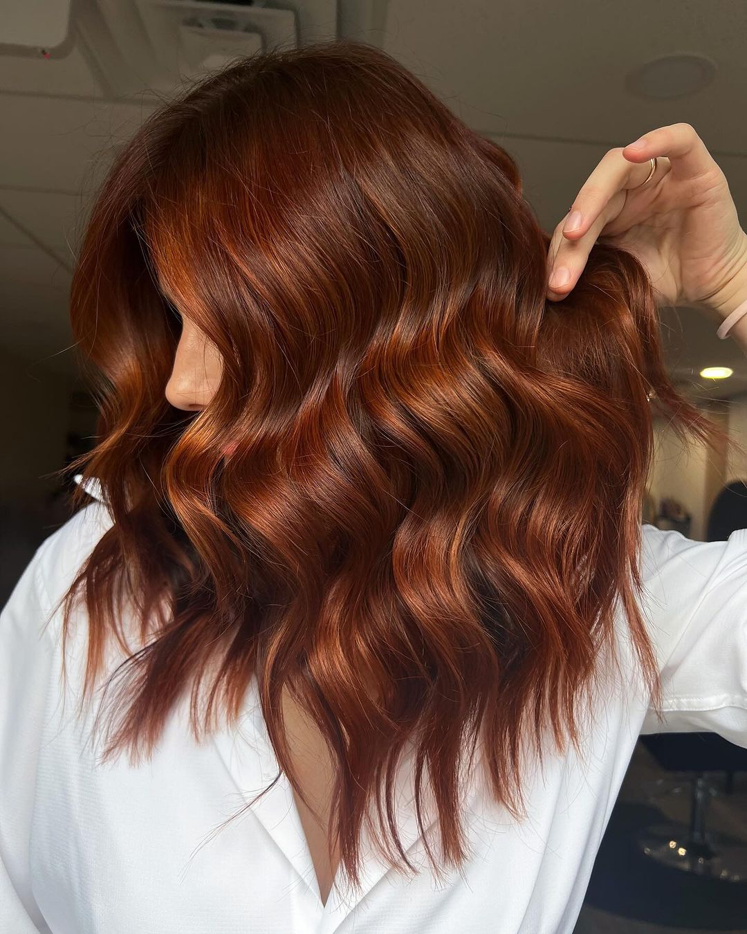 ginger copper glam waves