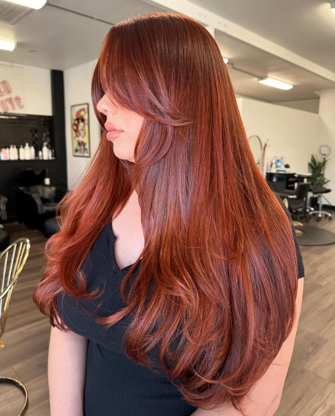 ginger copper long layers