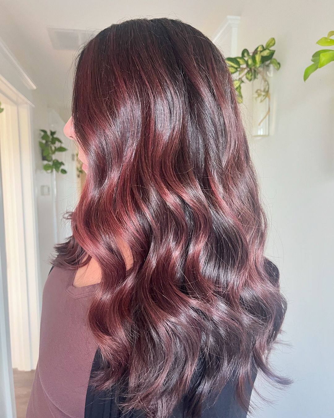 balayage rojo brillante