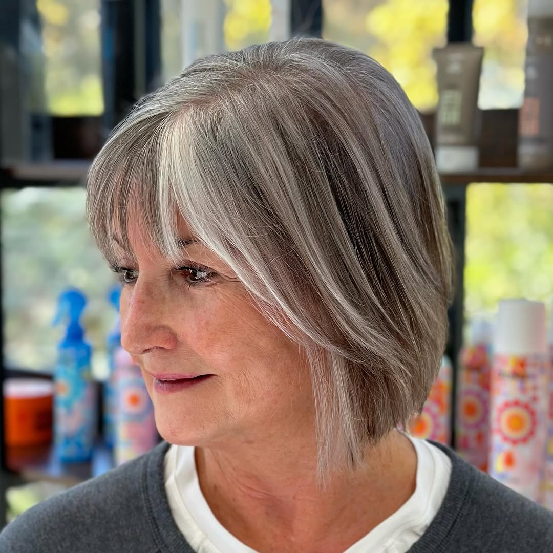 coupe de cheveux gris pour cheveux fins