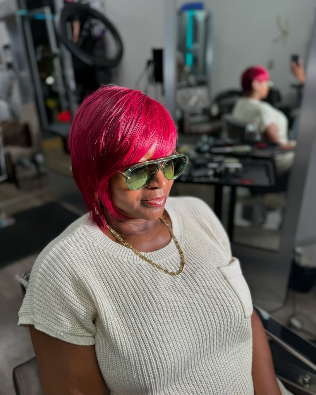 hot pink short weave