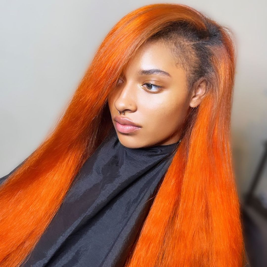 longue coiffure orange à coudre