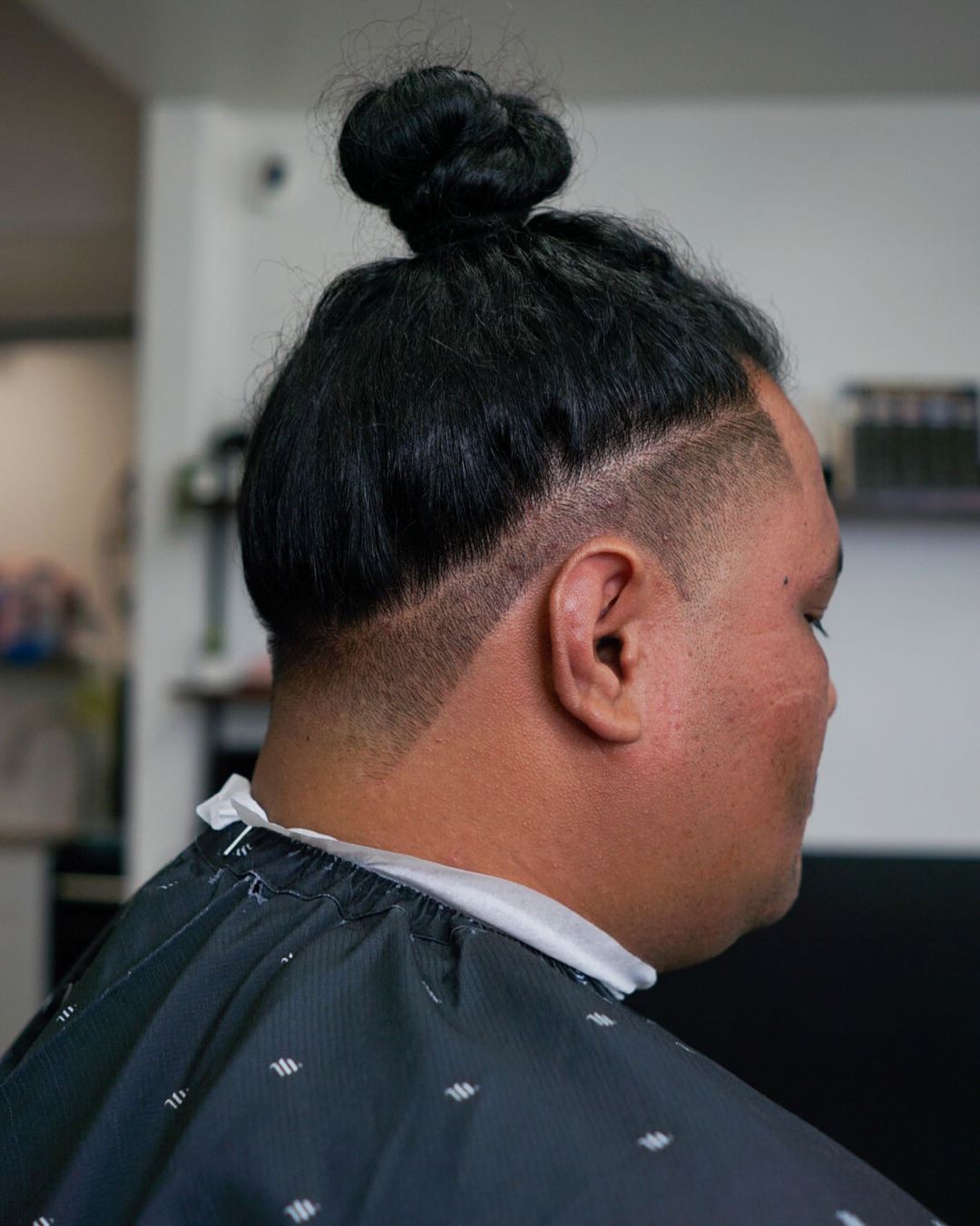 low fade man bun