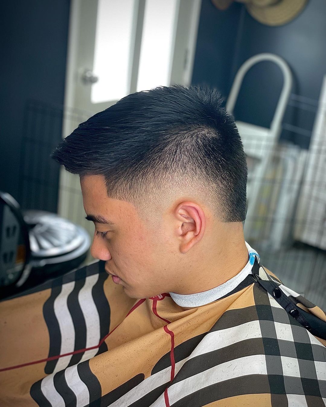 mid burst fade haircut