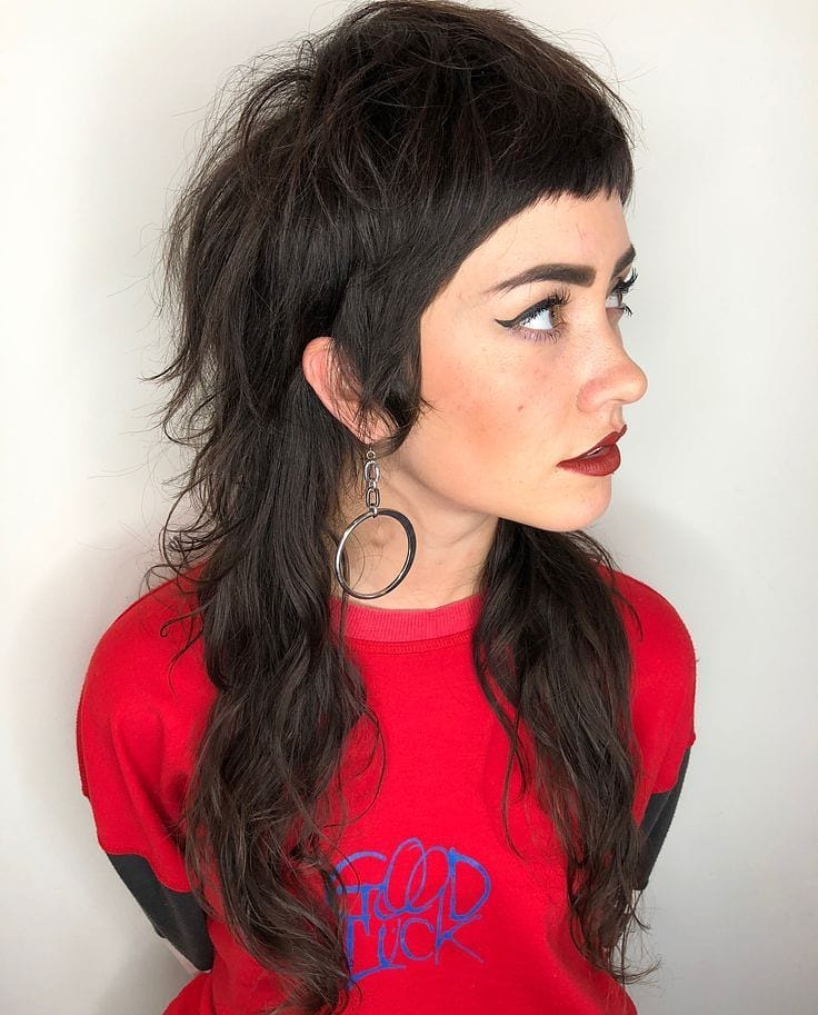 modern mullet for thick hair