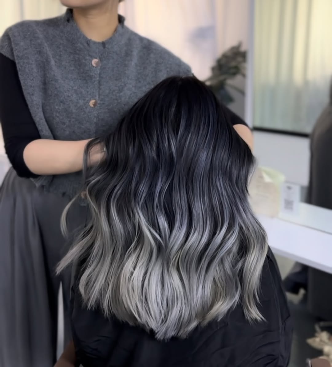 monotone zilverbalayage