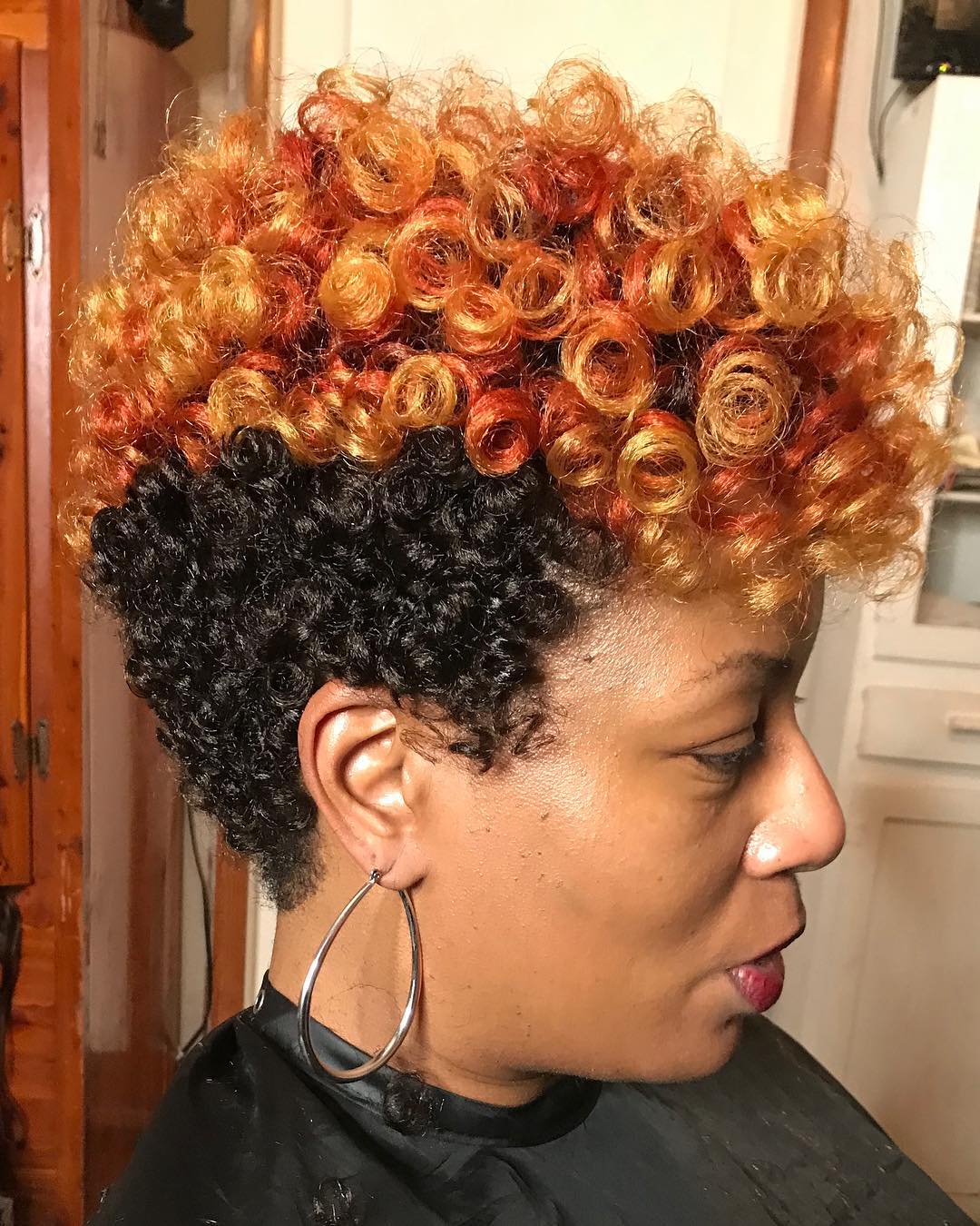 ombre crochet curls pixie cut