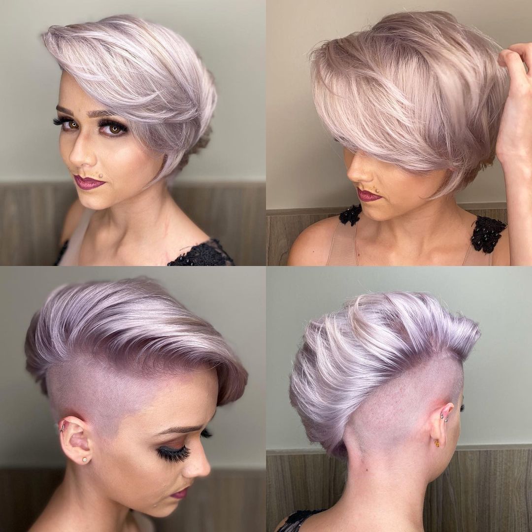 pixie bob asimmetrico lilla pastello