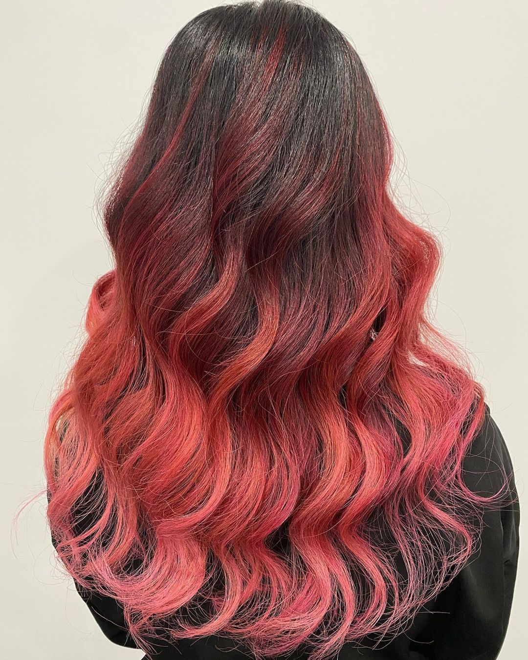 ombre rosa-vermelho