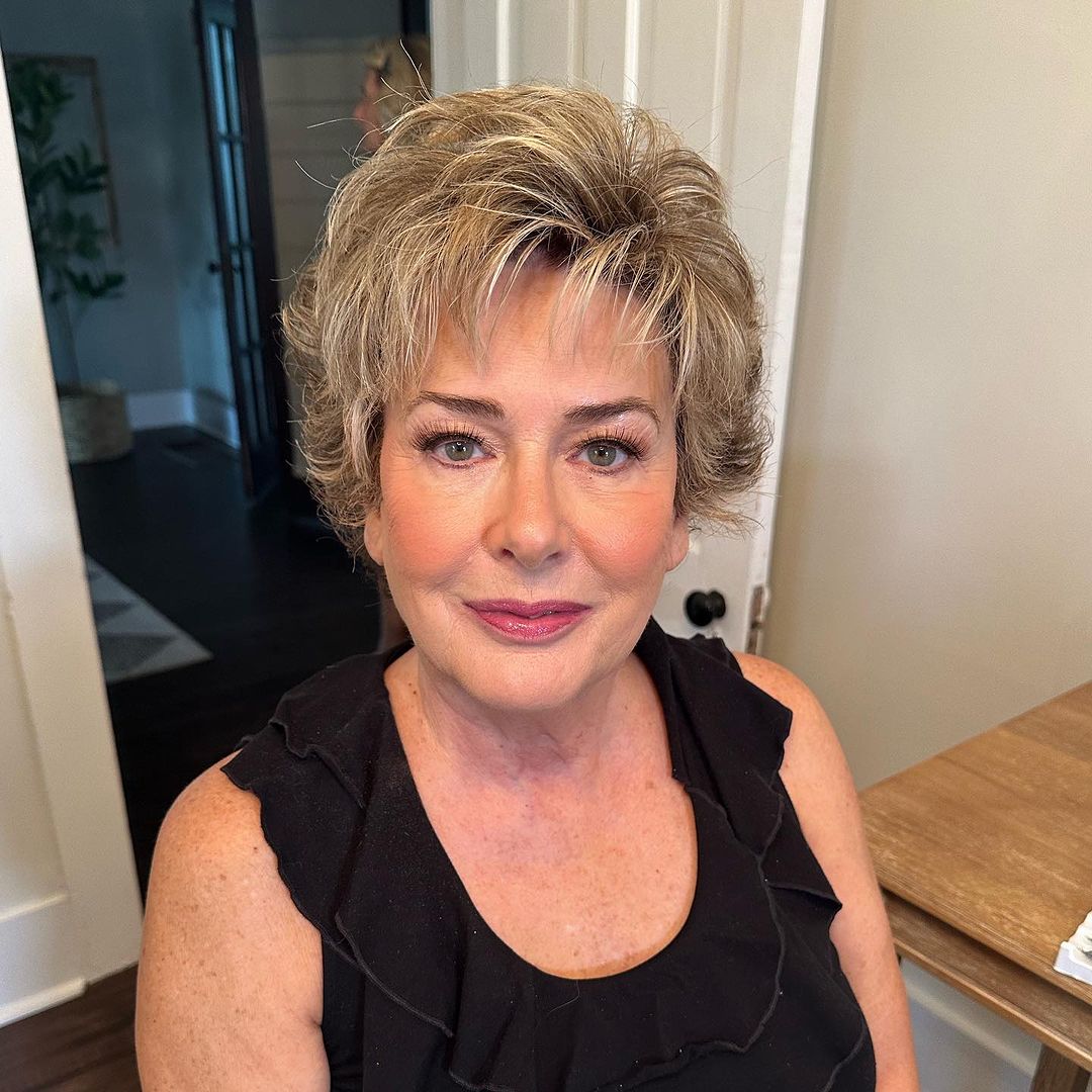 pixie cut with wispy bangs for women over 60 with fine hair