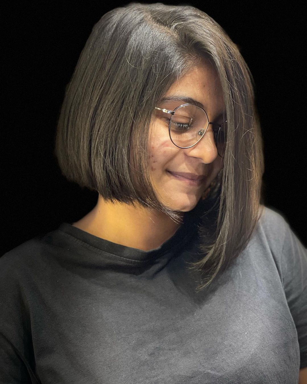 round long asymmetrical bob