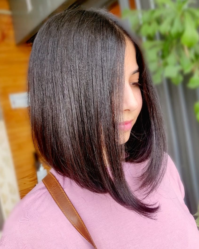 smooth long A-line bob