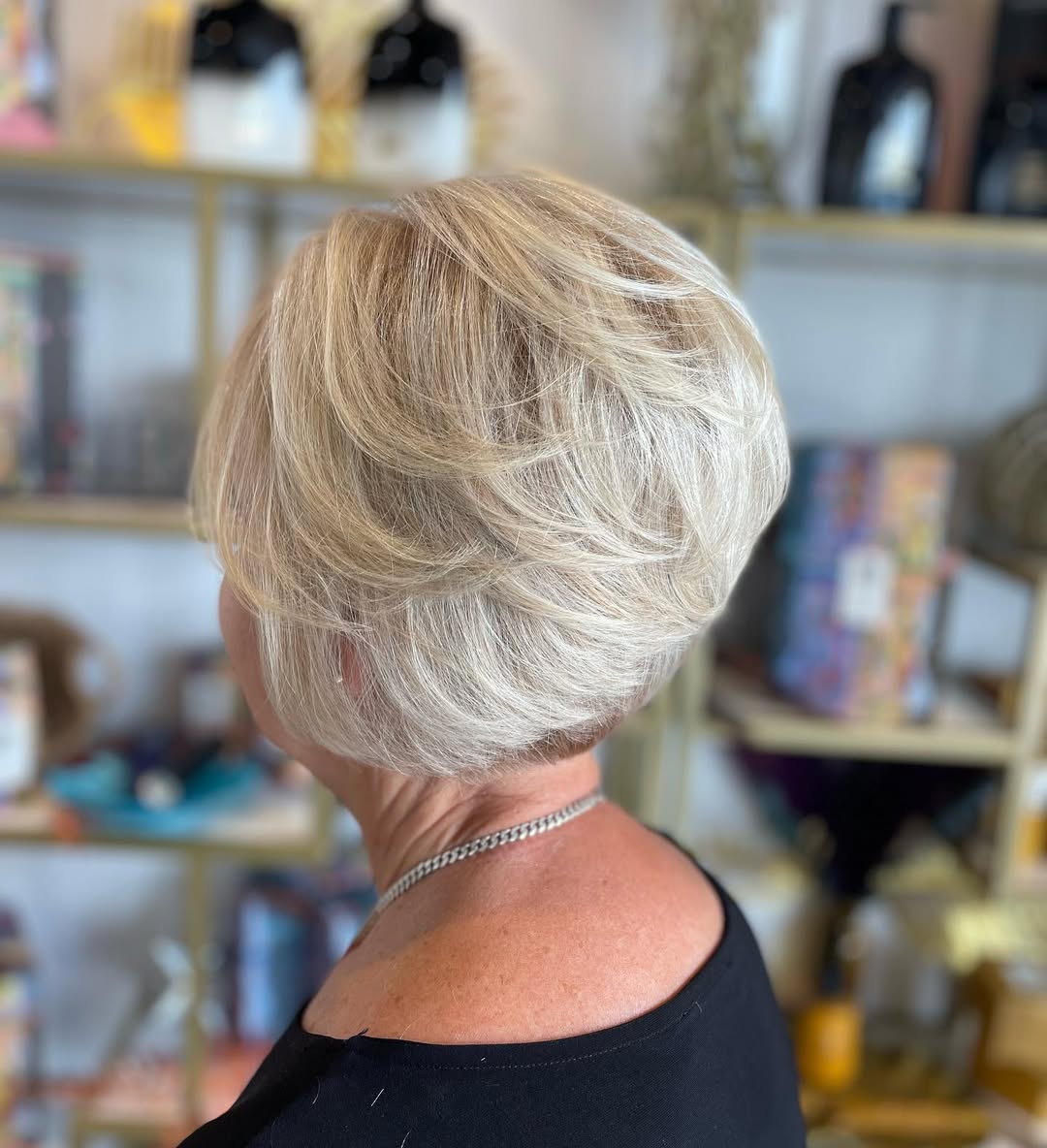 stacked bob cut for women over 60