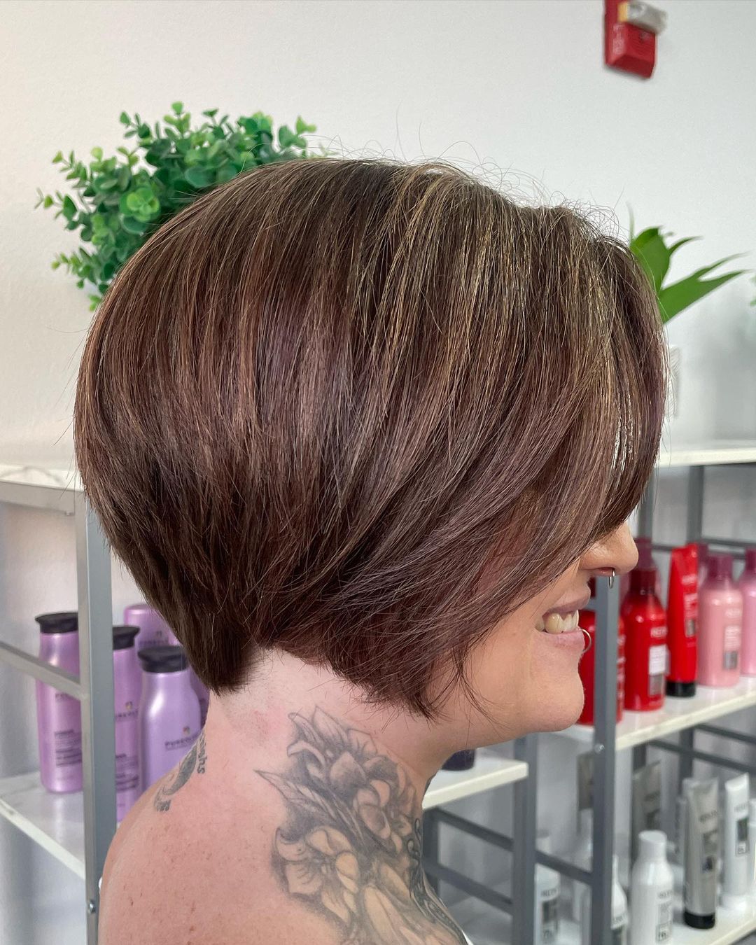 stacked round bob cut