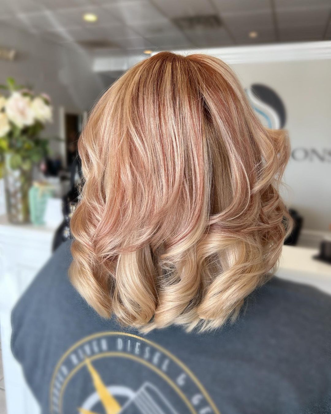 strawberry long bob for women over 60