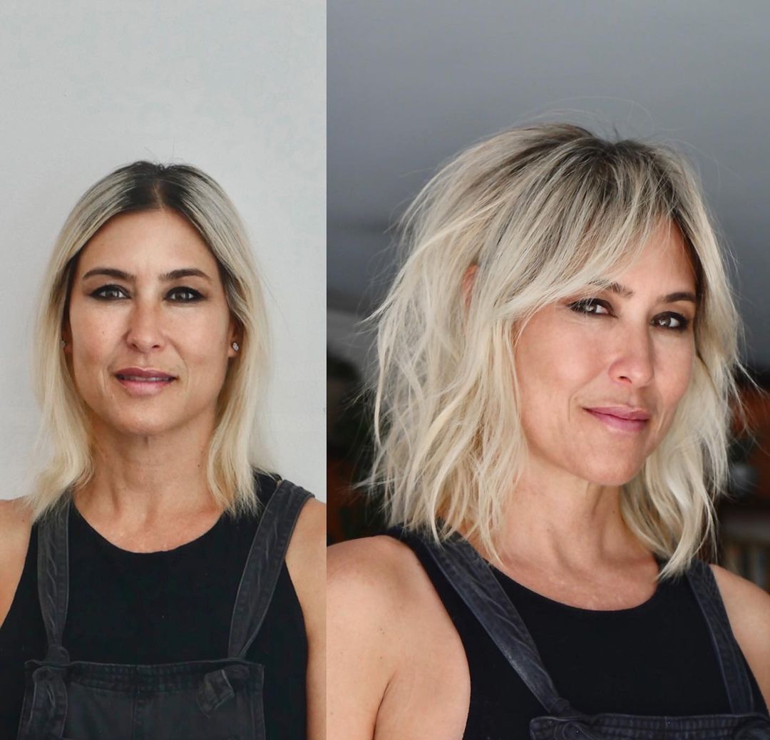 corte de cabelo bob texturado para mulheres com mais de 30 anos