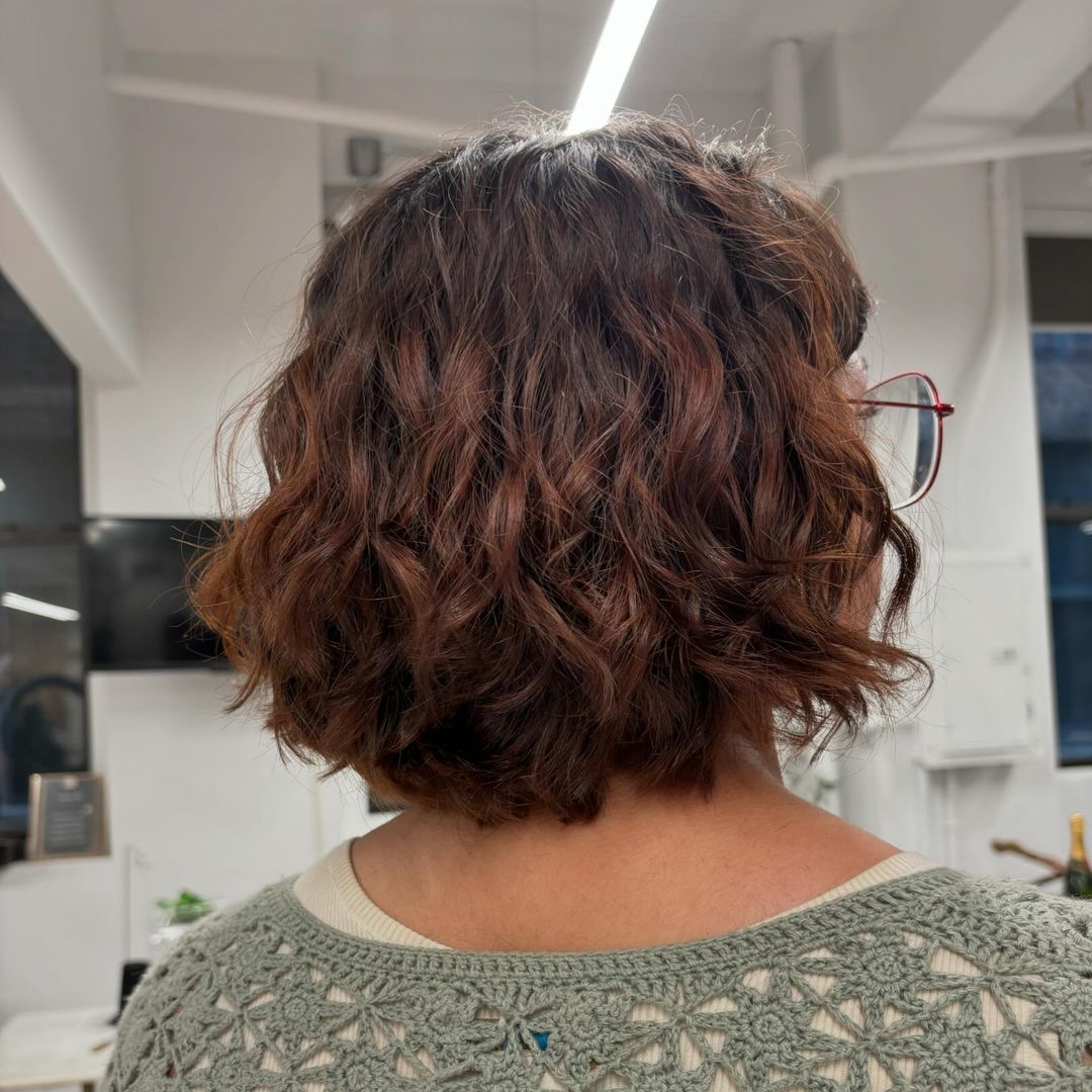 textured mahogany brown bob