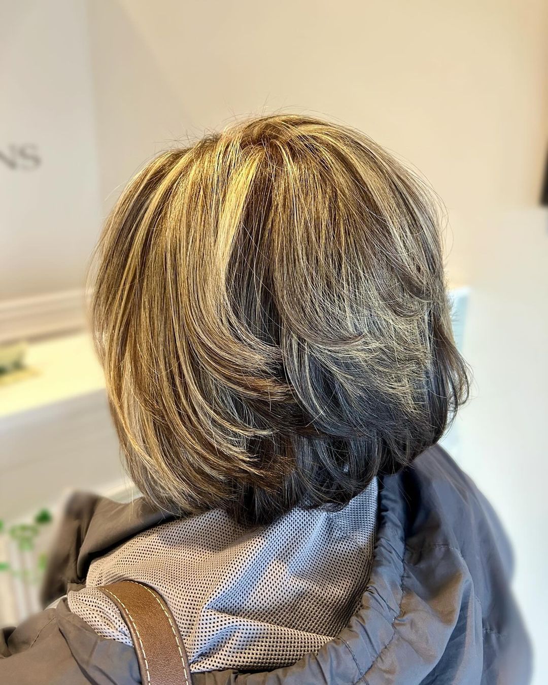 two colored long bob for women over 60