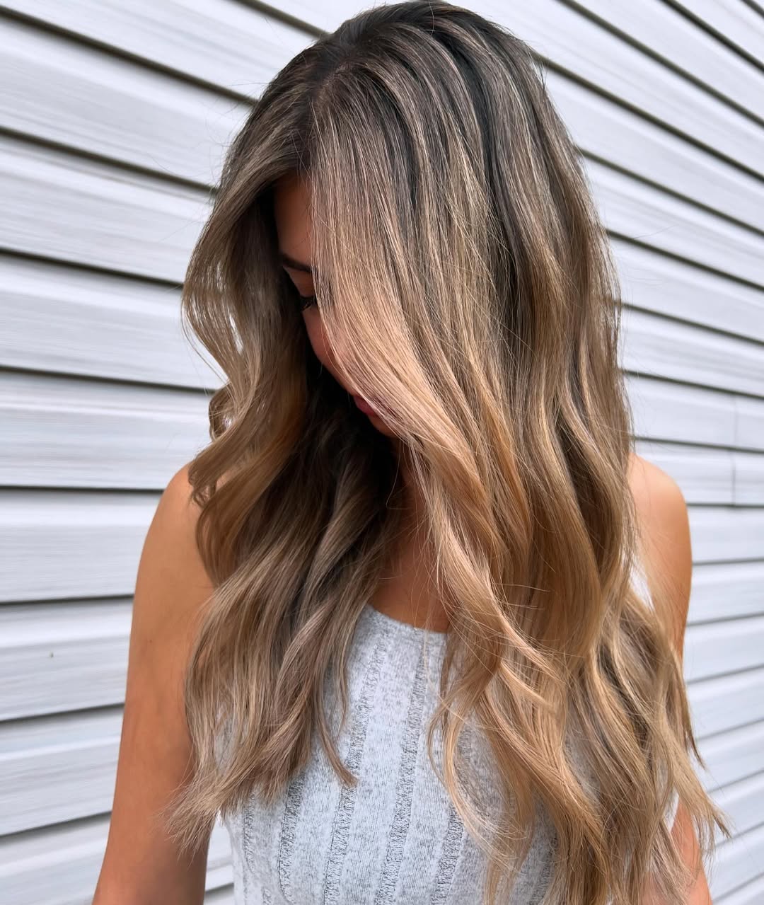 balayage louro mel quente