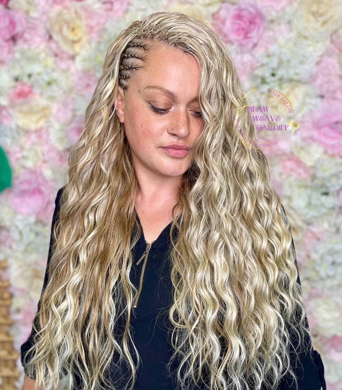 Hoyuwak 2 Fasce Per Capelli All'Uncinetto Con Motivo Floreale - Bianco E Nero - Accessorio Donna