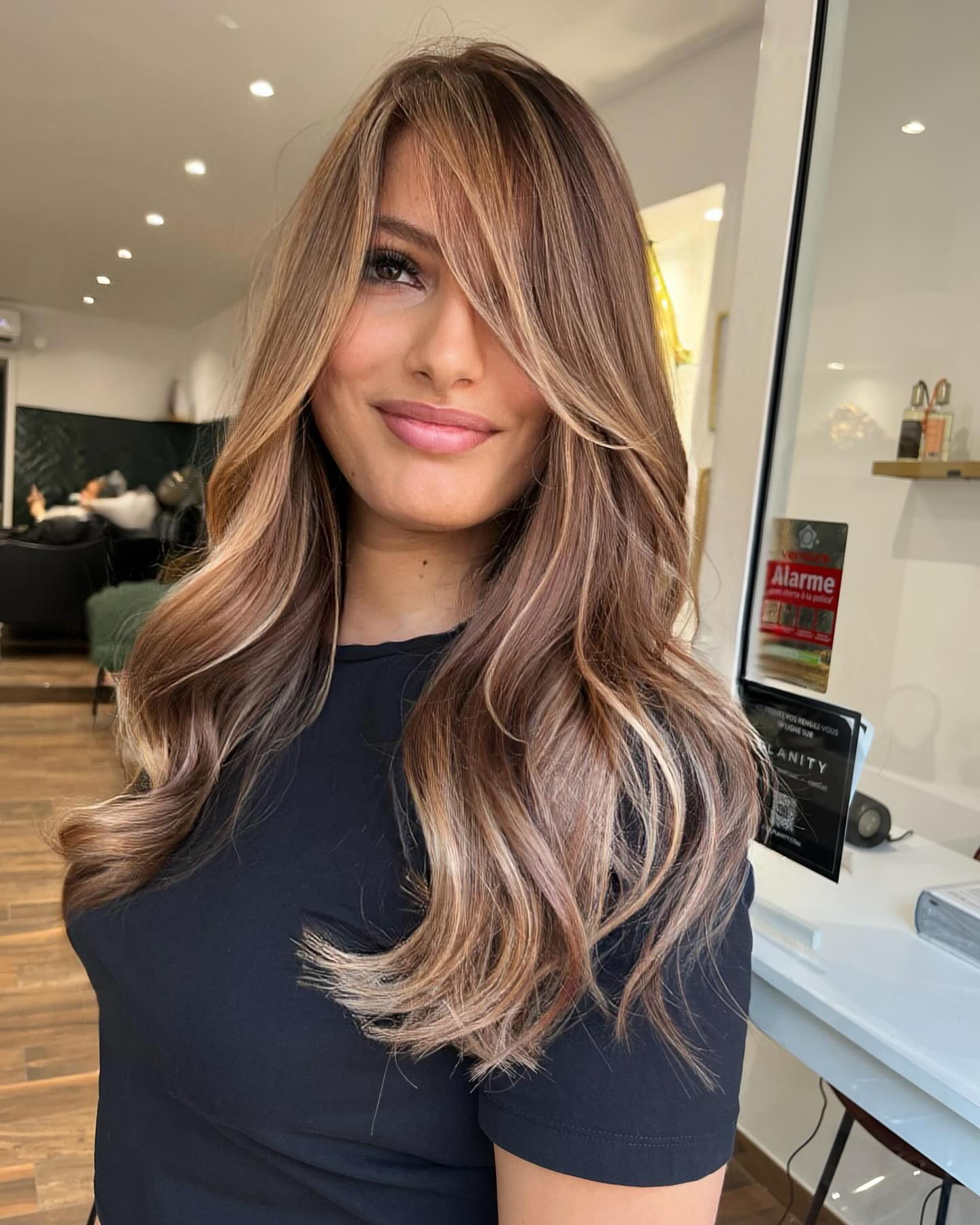 mèches balayage brun sable