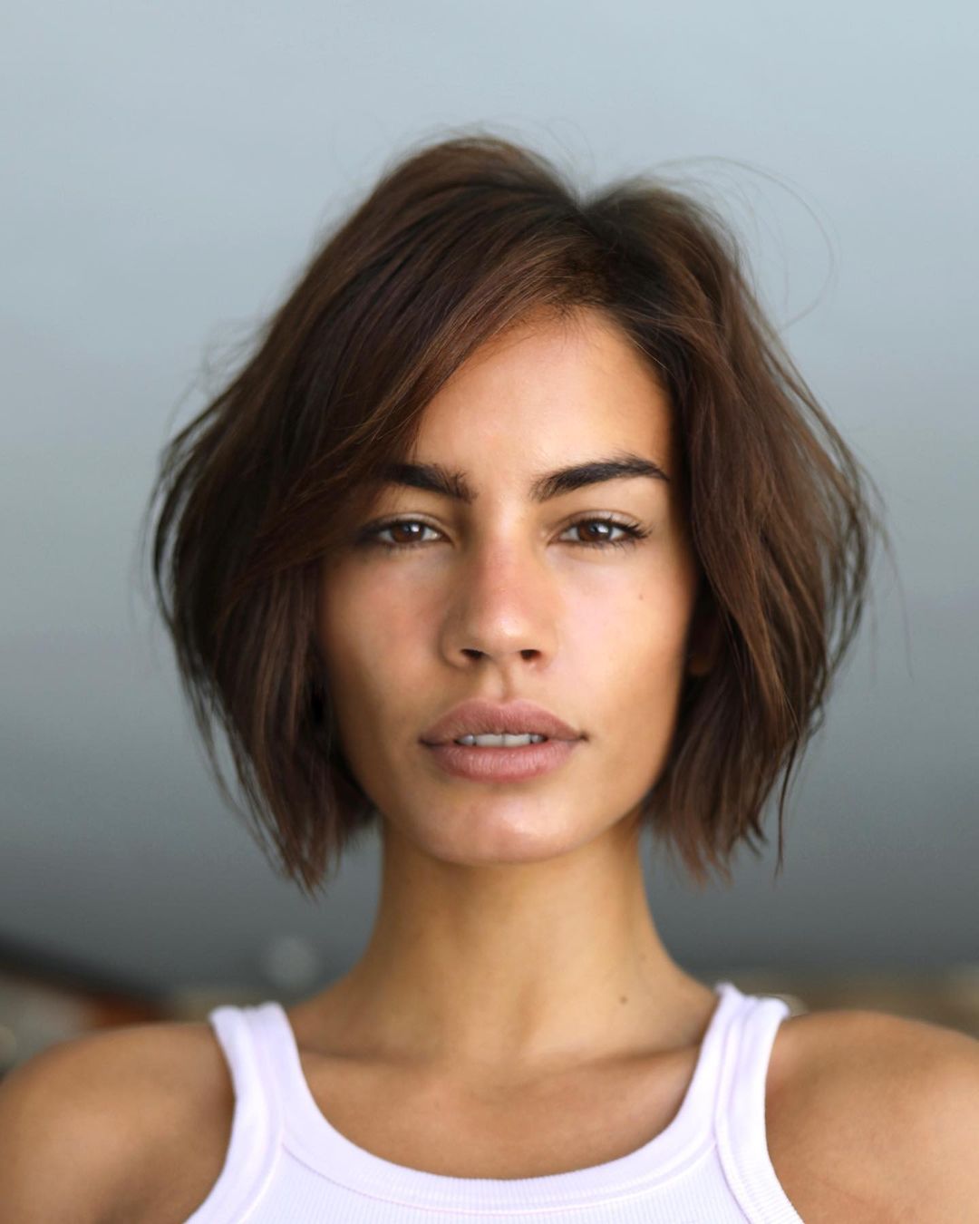 textured jaw-length bob